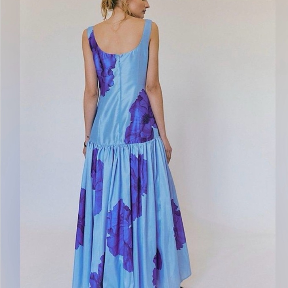 Hutch Blue Dress with Purple Floral Accents